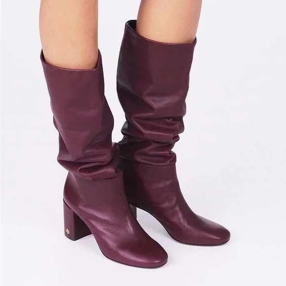 Tory Burch Red Over the Knee Boots with Block Heel - Picture 4 of 8